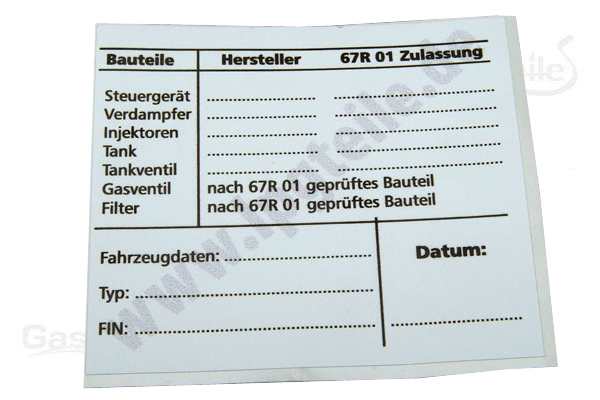 Typenschild Universal